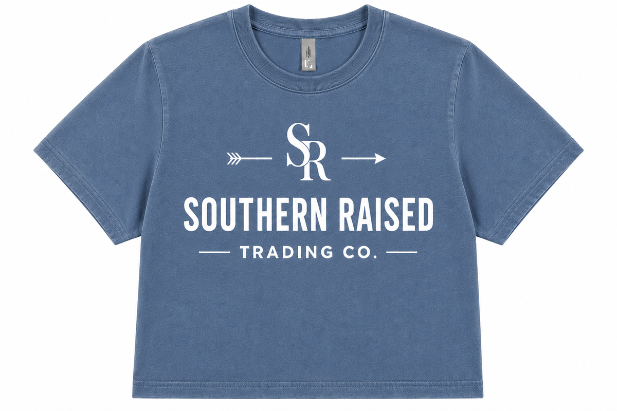 Southern Raised Trading Co. Crop Top- Stonewash Denim