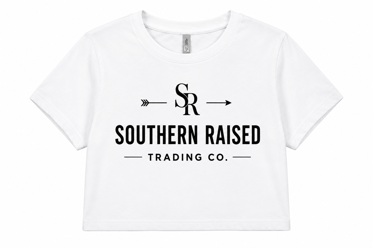 Southern Raised Trading Co. Crop Top- White