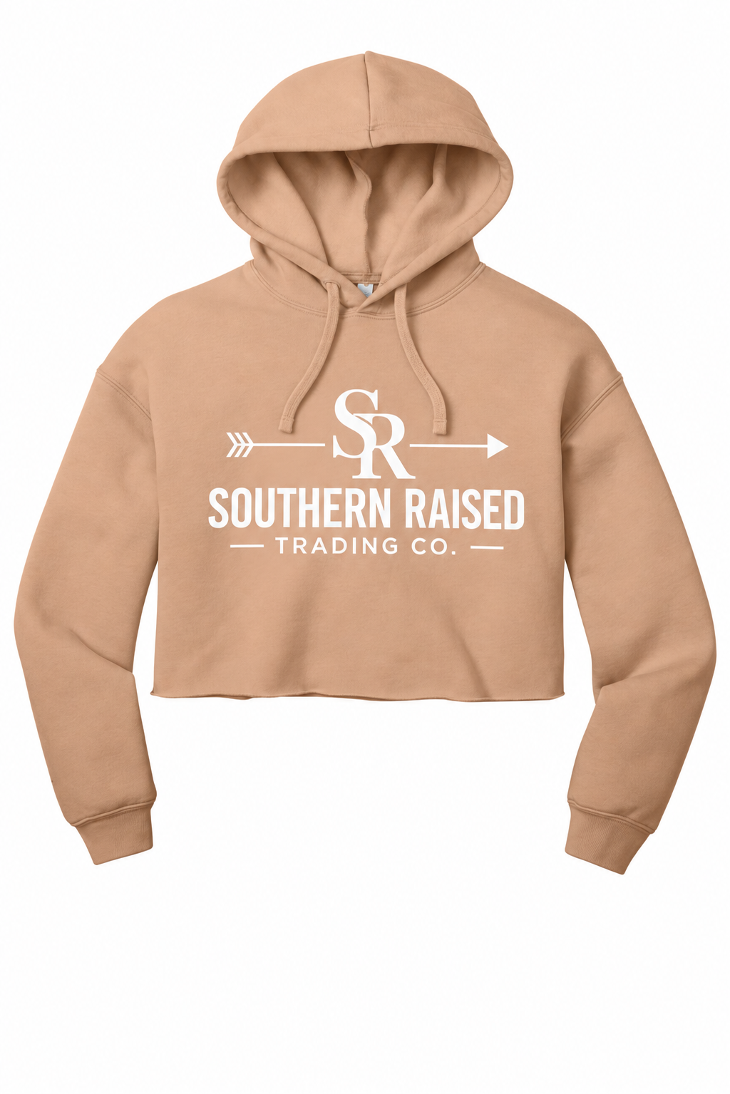 Southern Raised Trading Co. Cropped Hoodie- Peach