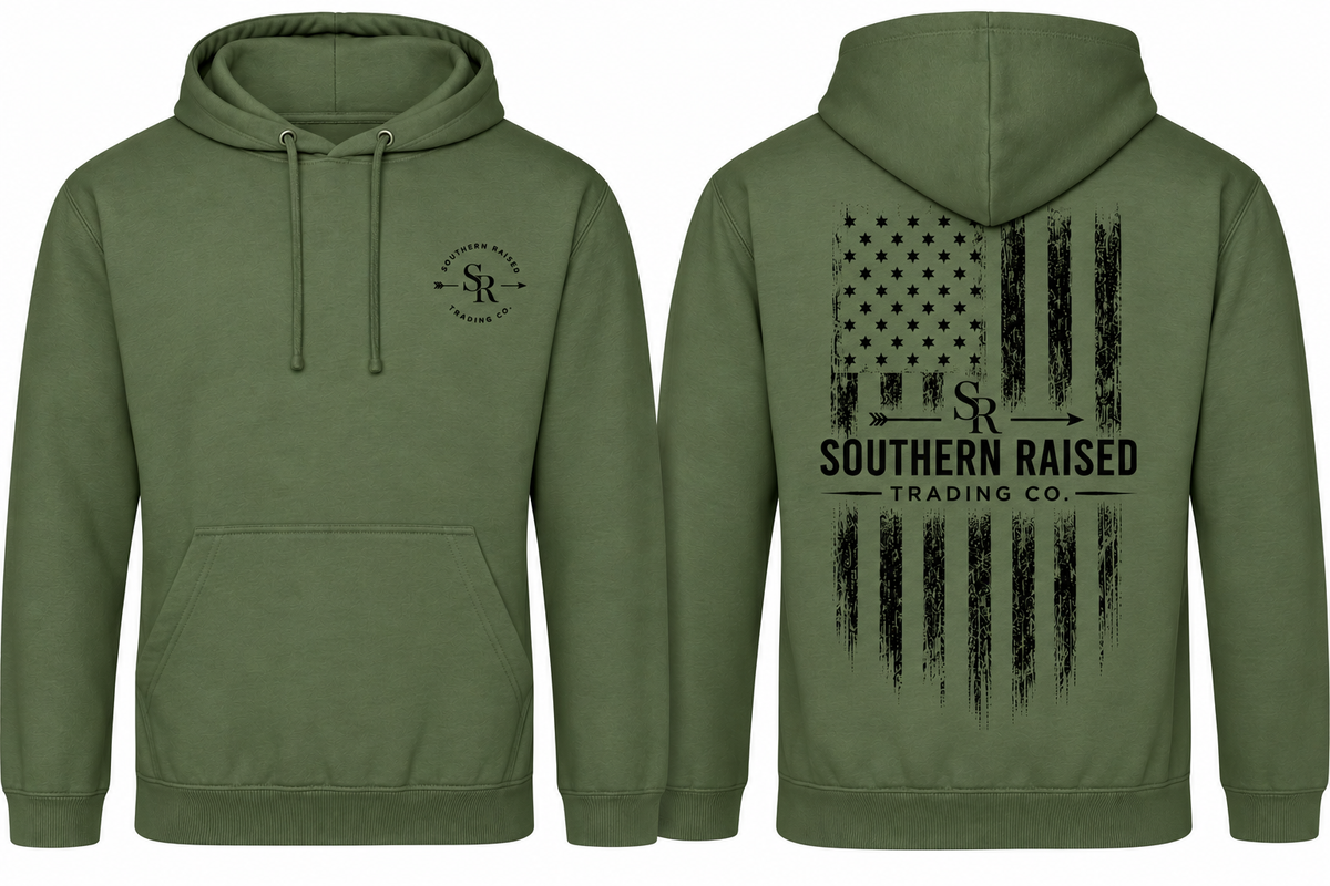 Southern Raised Trading Co. Hoodie- Military Green