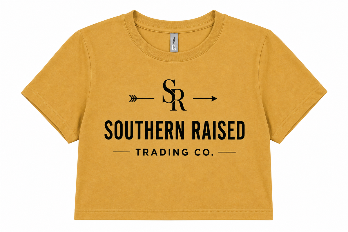 Southern Raised Trading Co. Crop Top- Antique Gold