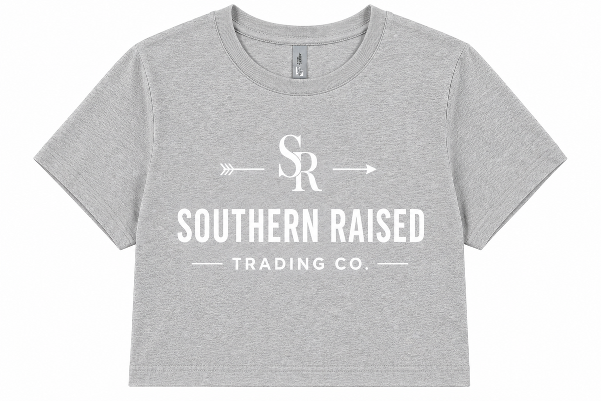 Southern Raised Trading Co. Crop Top- Heather Grey