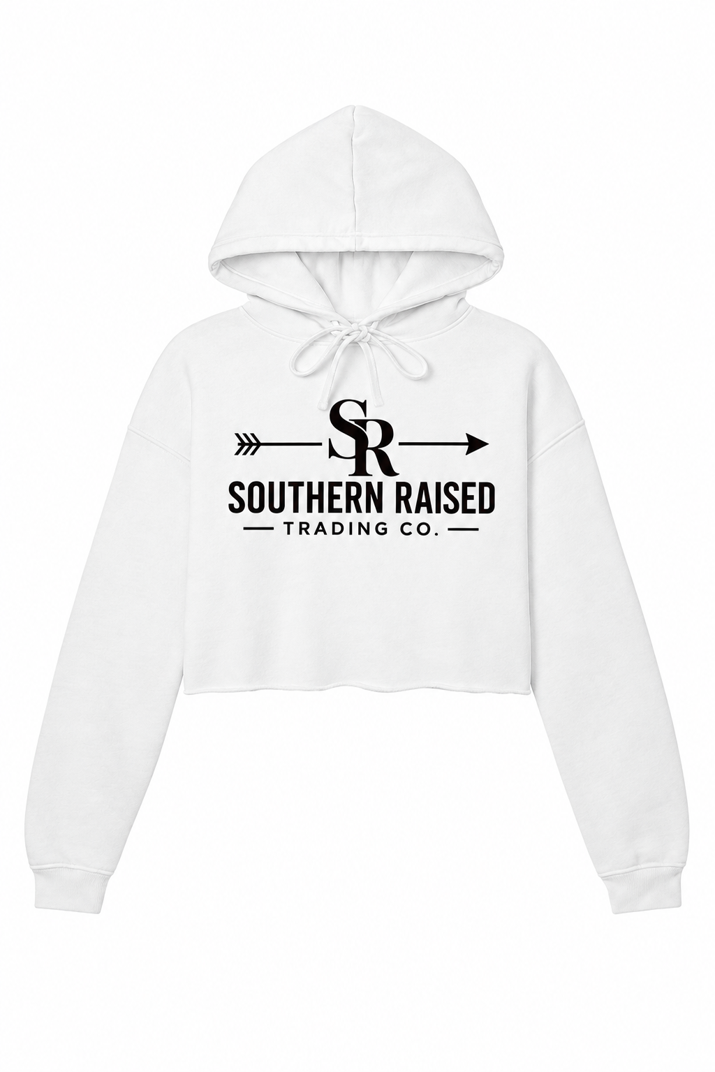 Southern Raised Trading Co. Cropped Hoodie- White