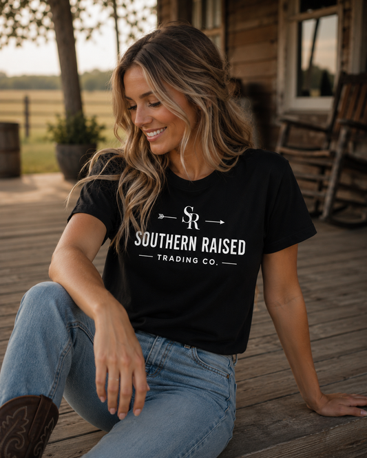 Southern Raised Trading Co. Crop Top- Black