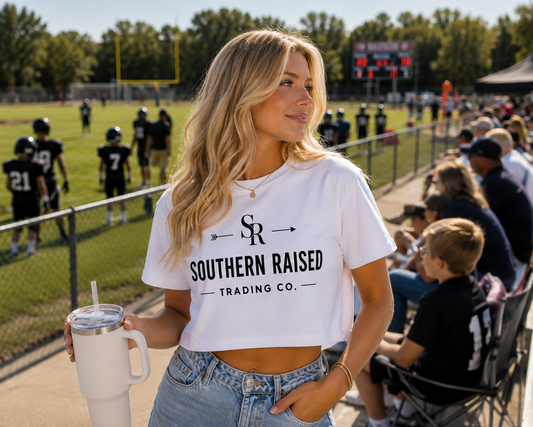 Southern Raised Trading Co. Crop Top- White