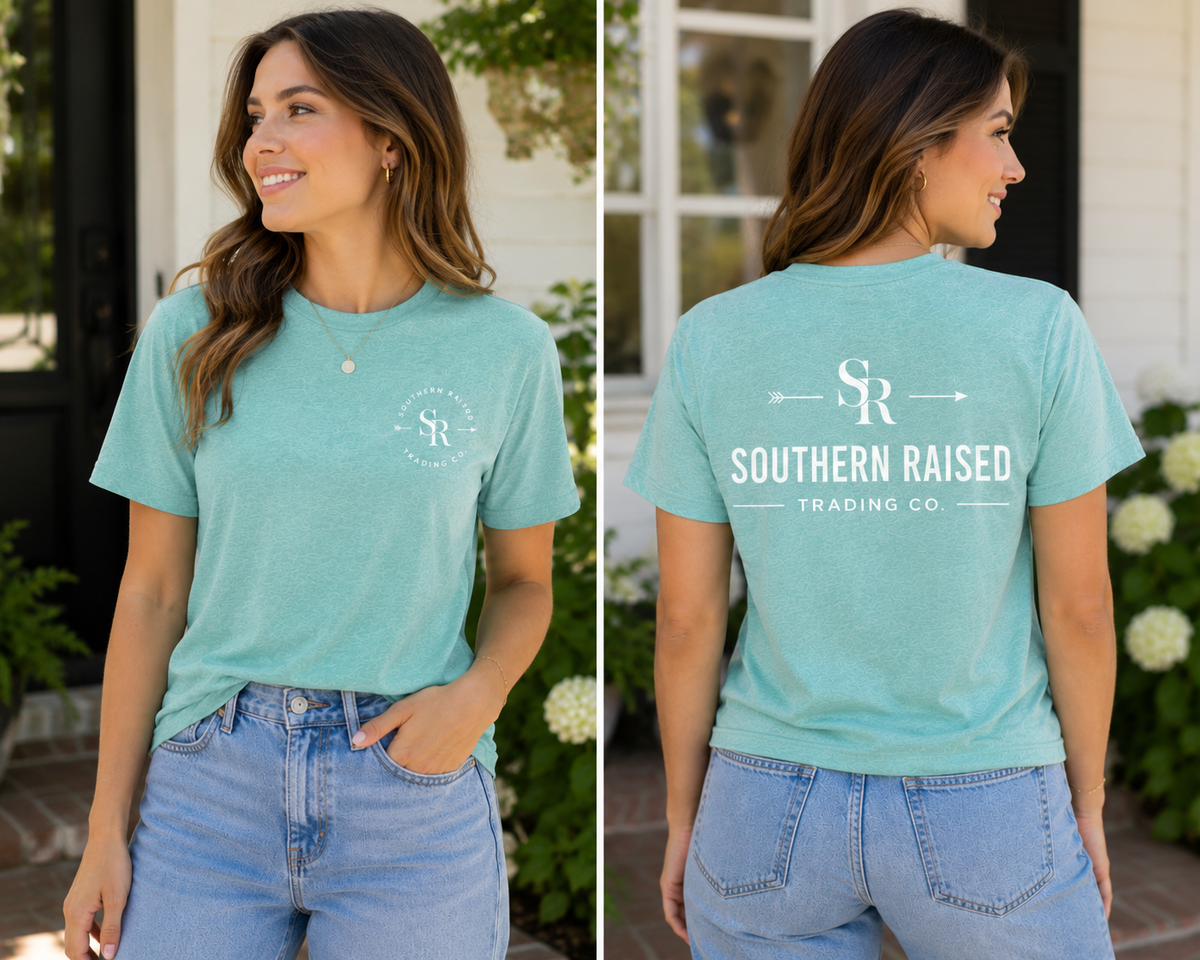 Southern Raised Trading Co. T-Shirts- Heather Seafoam