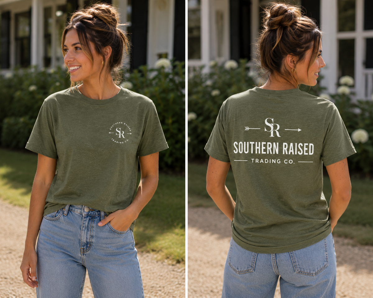 Southern Raised Trading Co. T-Shirts- Military Green