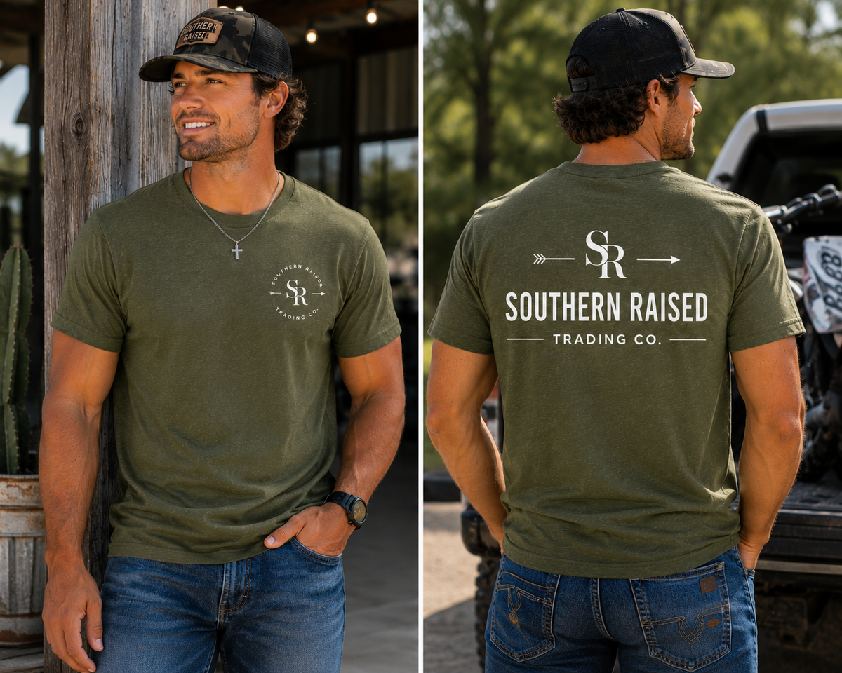 Southern Raised Trading Co. T-Shirts- Military Green