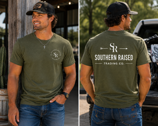 Southern Raised Trading Co. T-Shirts- Military Green