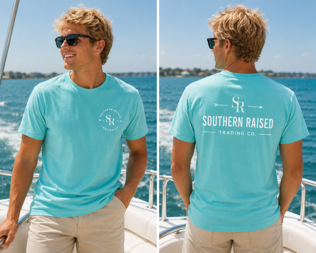 Southern Raised Trading Co. T-Shirts- Tahiti Blue