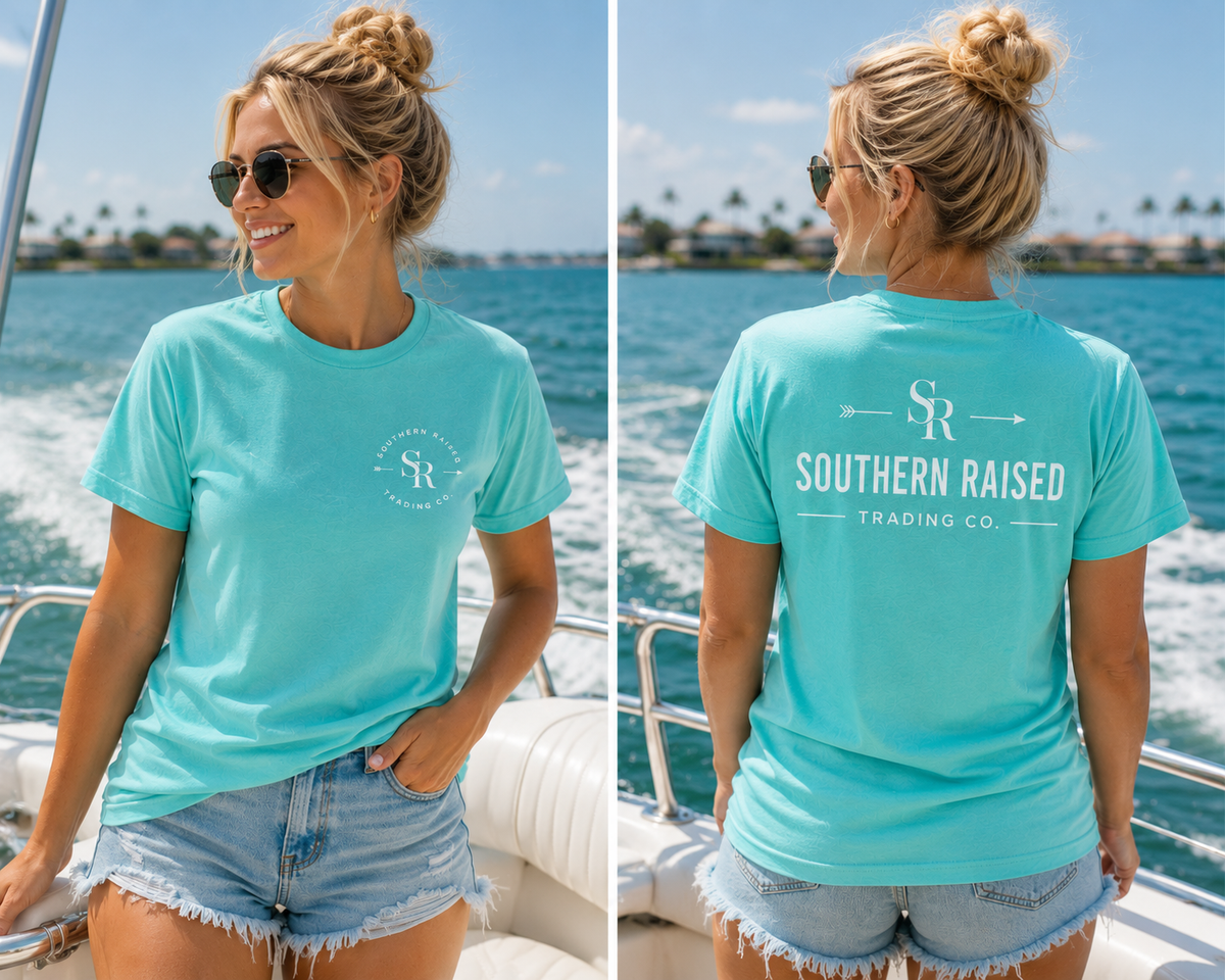 Southern Raised Trading Co. T-Shirts- Tahiti Blue