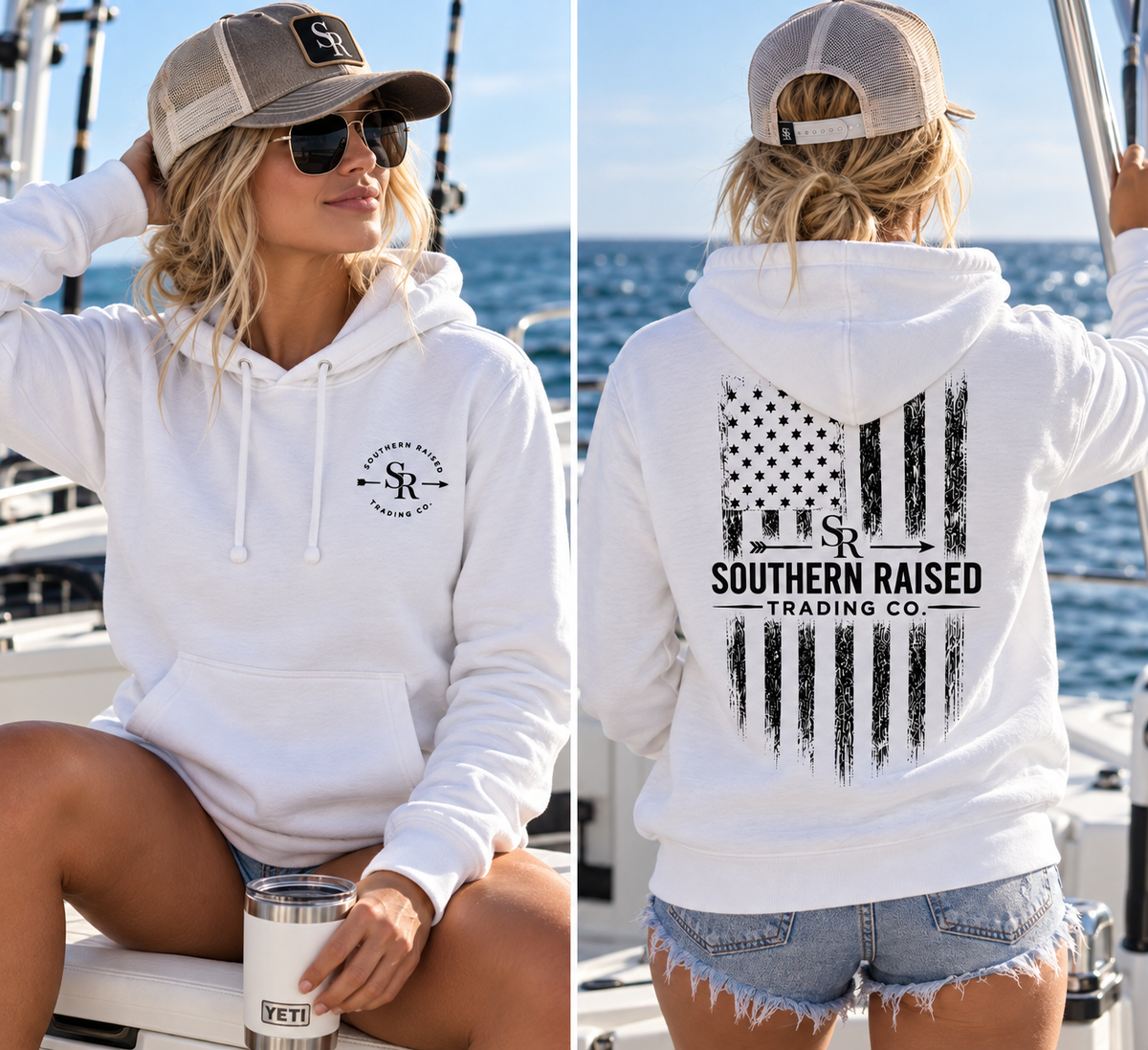 Southern Raised Trading Co. Hoodie- White