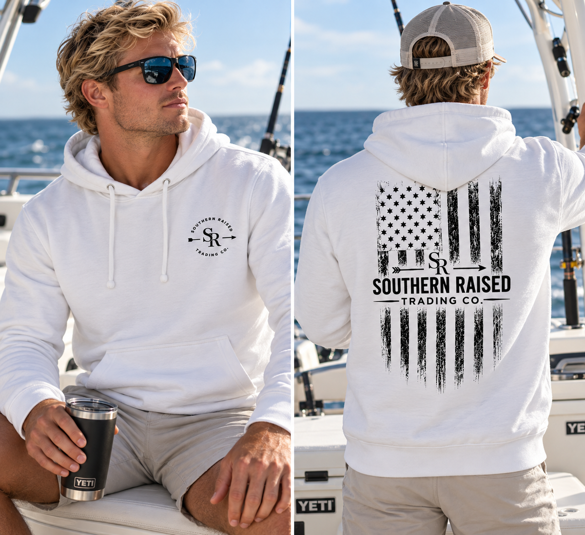 Southern Raised Trading Co. Hoodie- White